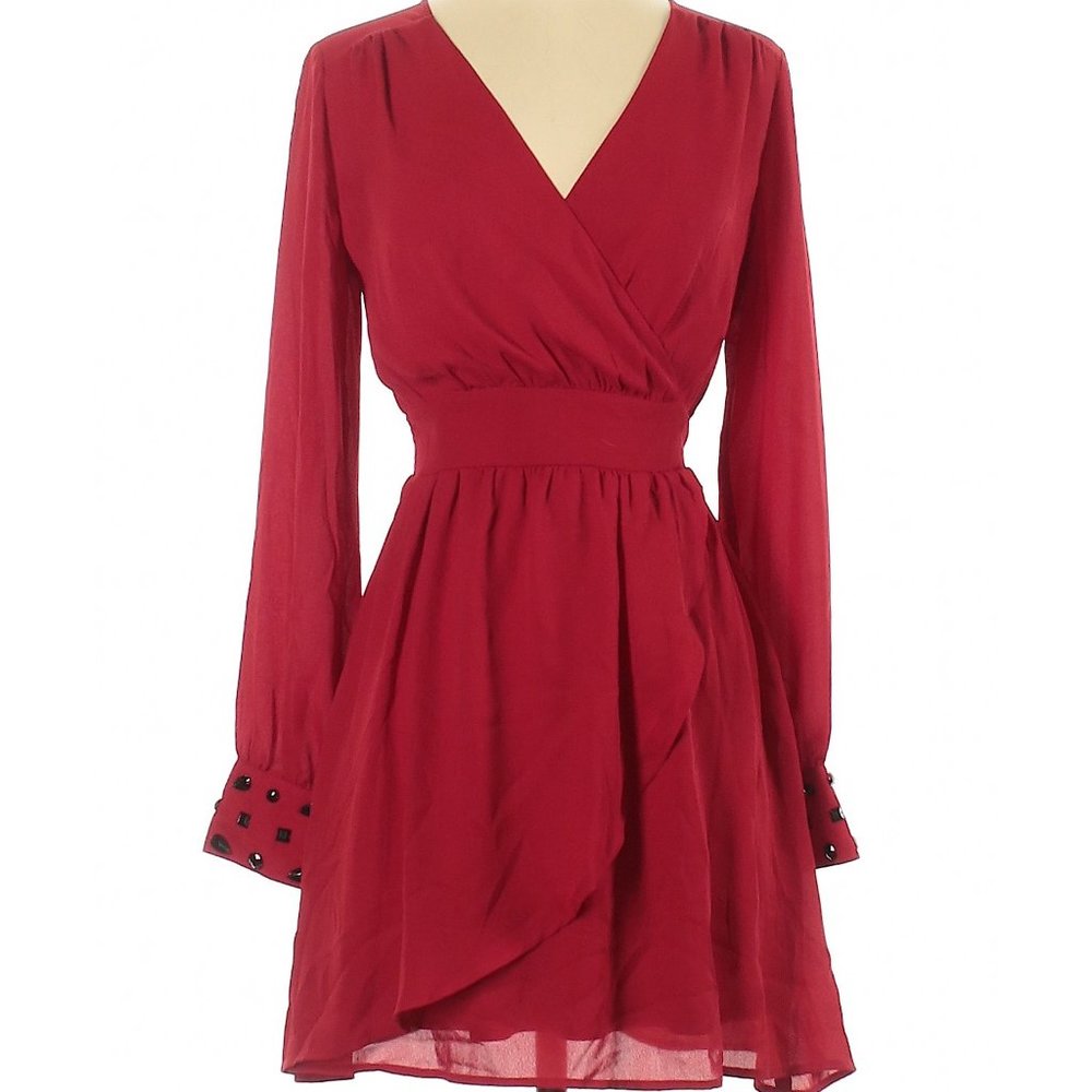 Takara Red Long Sleeve Dress
